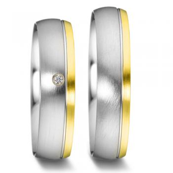 Trauringe Weiss-Gelbgold von Weidner 62038 + 72038